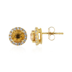 Yellow Zircon Silver Earrings