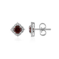 Mozambique Garnet Silver Earrings