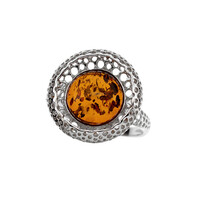 Baltic Amber Silver Ring
