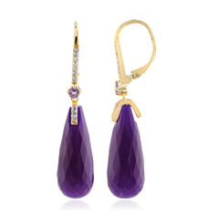 Purple Chalcedony Silver Earrings
