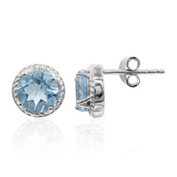 Sky Blue Topaz Silver Earrings