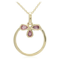 10K Unheated Padparadscha Sapphire Gold Necklace