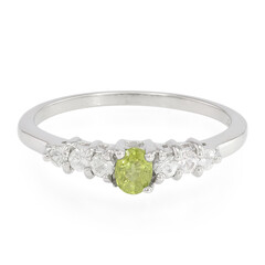 Green Sapphire Silver Ring