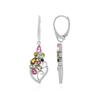 Fancy Tourmaline Silver Earrings