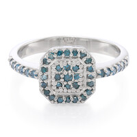 Fancy Diamond Silver Ring