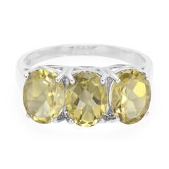 Olive Quartz Silver Ring