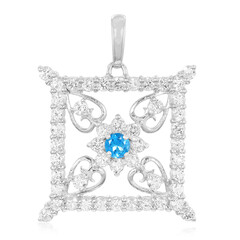 Neon Blue Apatite Silver Pendant