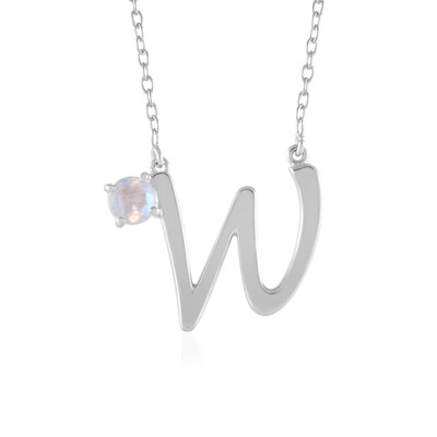 Rainbow Moonstone Silver Necklace