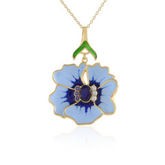 Madagascar Blue Sapphire Silver Necklace (Adela Silber)