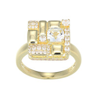 White Topaz Silver Ring (Adela Silber)