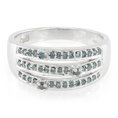 Fancy Diamond Silver Ring