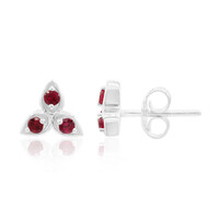 Pink Spinel Silver Earrings