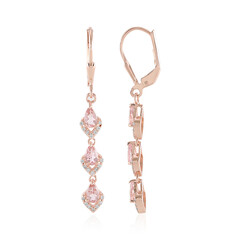 Pink Tourmaline Silver Earrings