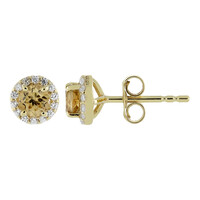 9K Vibhor Zircon Gold Earrings