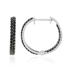 Black Spinel Silver Earrings