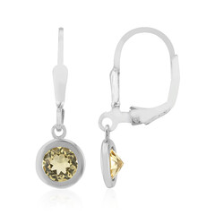 Yellow Beryl Silver Earrings