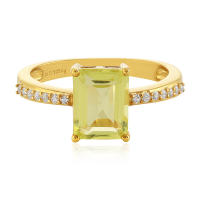 Lemon Quartz Silver Ring