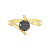 Black Diamond Silver Ring