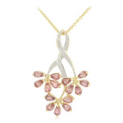 18K Unheated Padparadscha Sapphire Gold Necklace (AMAYANI)