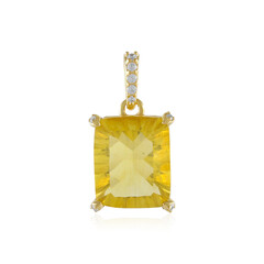 Yellow Fluorite Silver Pendant