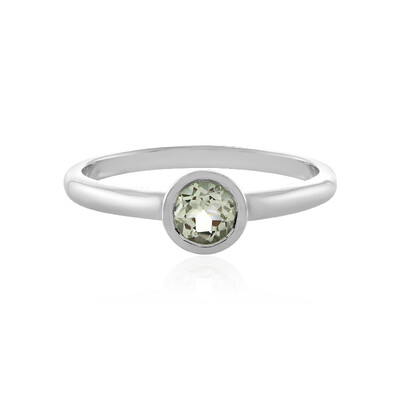 Green Amethyst Silver Ring