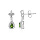 Russian Diopside Silver Earrings