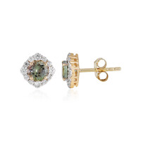 9K Green Tanzanite Gold Earrings