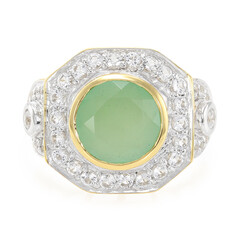 Green Chalcedony Silver Ring