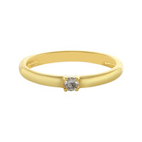 I4 Champagne Diamond Silver Ring