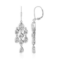 White Topaz Silver Earrings