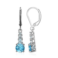Swiss Blue Topaz Silver Earrings