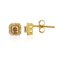 I3 Champagne Diamond Silver Earrings