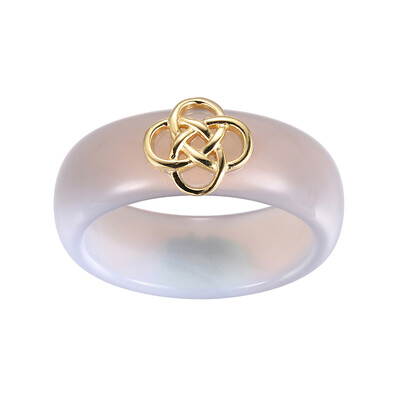 Grey Agate Silver Ring