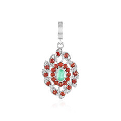 Russian Emerald Silver Pendant
