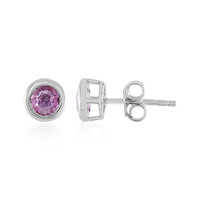 18K Pink Sapphire Gold Earrings