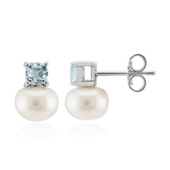 White Freshwater Pearl Silver Earrings (Michelle Albala)
