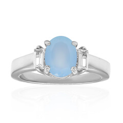 Aqua Chalcedony Silver Ring