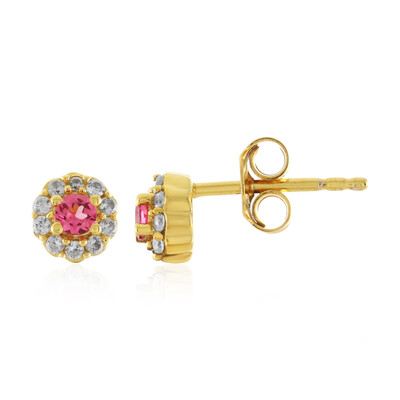 Pink Spinel Silver Earrings