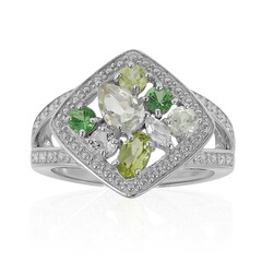 Green Amethyst Silver Ring