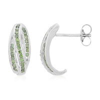 Fancy Diamond Silver Earrings