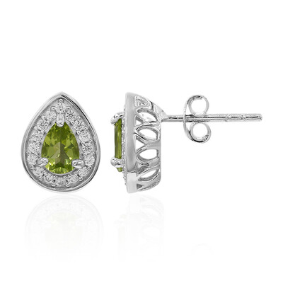 Burmese Peridot Silver Earrings