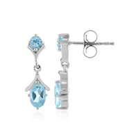 Sky Blue Topaz Silver Earrings