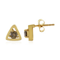 I3 Champagne Diamond Silver Earrings