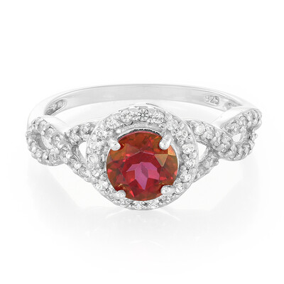 Cherry Topaz Silver Ring