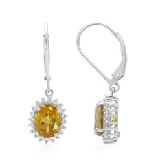 Champagne Quartz Silver Earrings