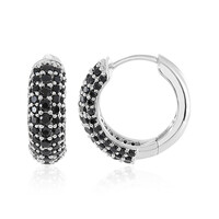 Black Spinel Silver Earrings
