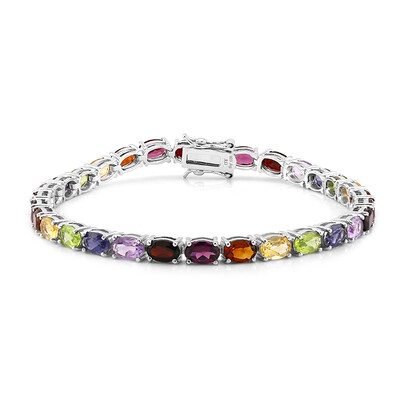 Garnet Silver Bracelet