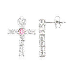 Padparadscha Sapphire Silver Earrings