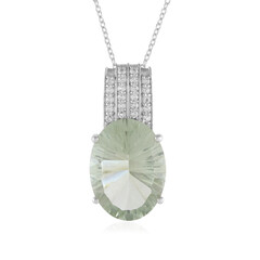 Green Amethyst Silver Necklace