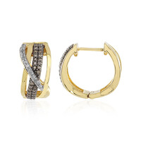 I3 Champagne Diamond Silver Earrings